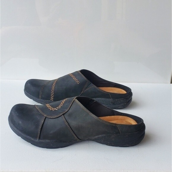 Clarks Collection Roseville Faye Clog Black Leather Womens 11 NWOB - Picture 4 of 8